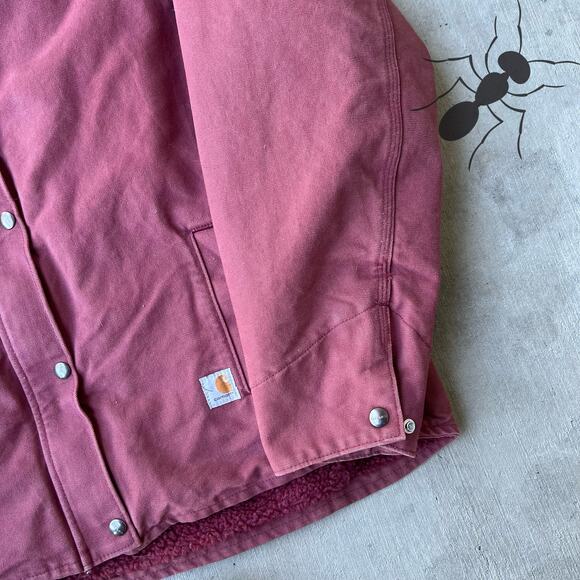 Vintage Y2K Carhartt WOMENS pink hooded work wear jacket - Picture 3 of 11